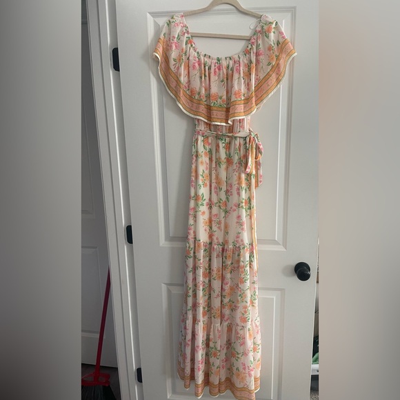 Pink Lily Floral Off-Shoulder Maxi Dress - Picture 4 of 4